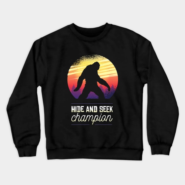 Big Foot Hide And Seek Crewneck Sweatshirt by LYNEXART